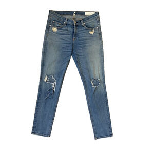 Rag & Bone Jeans Womens Size 27 Dash Distressed Blue Skinny Blue Casual Festival